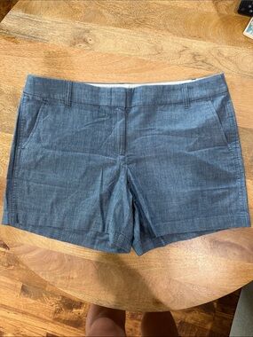 J. Crew Tailored Chambray-Style Shorts in Blue